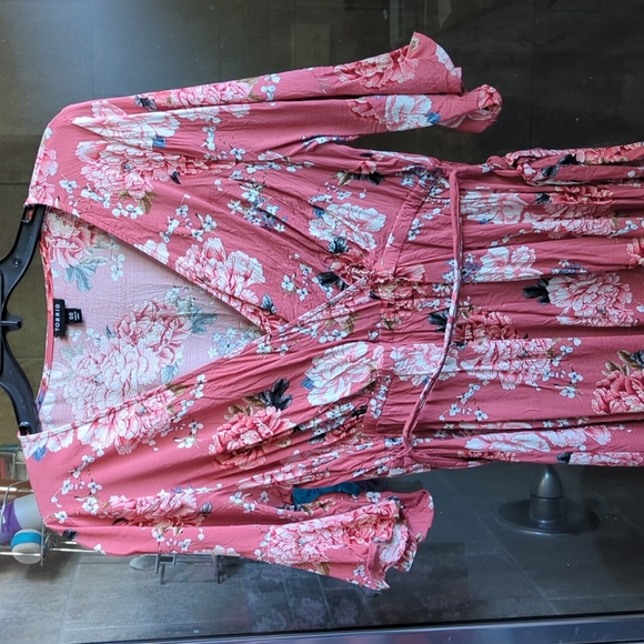 Torrid Pink Stretch Challis Surplice Blouse - Picture 4 of 8